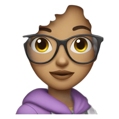 pretty girl with glasses sticker