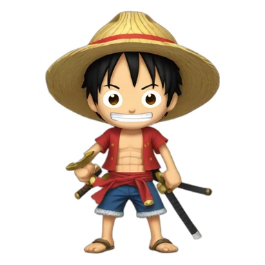 luffy with katanas sticker