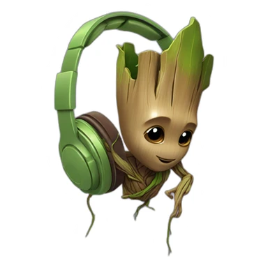 baby groot headphones sticker