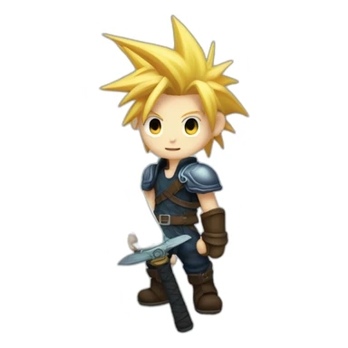 cloud strife with buster sword sticker