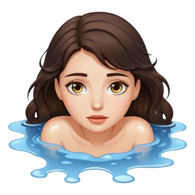 Beautiful brunette Laying in a puddle of tears  sticker