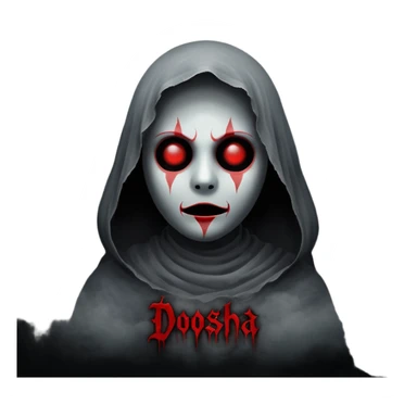 Dark horror wallpaper, 1080x2400, smoky grey charcoal background, subtle eerie light, misty fog, floating dust ("dhoasha dhoasha"), centered distressed text "ROJONI" with faint red smears and inner shadow, cinematic grain, spooky vibe --ar 9:20 --v 5 sticker