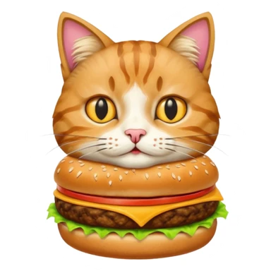 Cat eating a burger  sticker