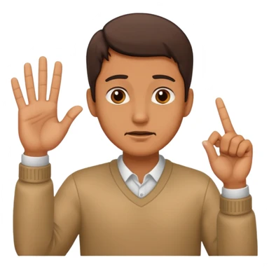 a man making a gesture of denial sticker