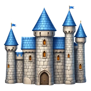  Castle with blue roof 3d with texture sticker