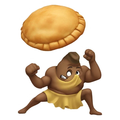 Perogui fighting with a empanada sticker