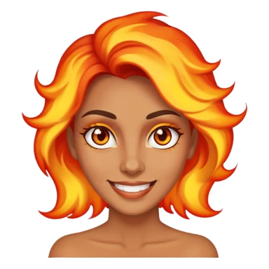 Cara sonriente con ojos de fuego  sticker