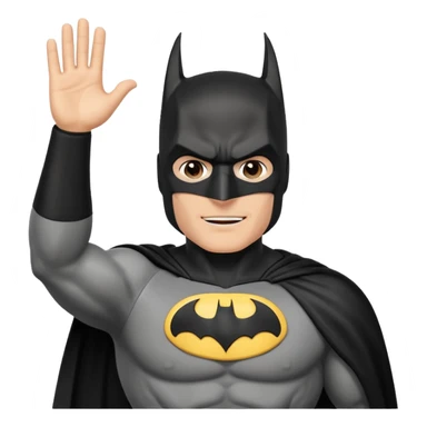 Бэтман без маски машет рукой приветствие sticker