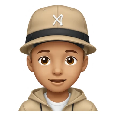 kid with a hiphop hat, cheerful expression sticker