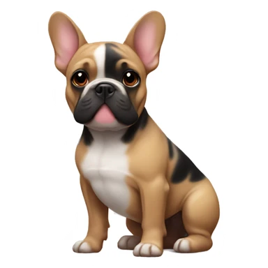Black-and-tan French bulldog with hearts around him sticker