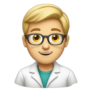 White boy with glasses in a chemistry lab  sticker