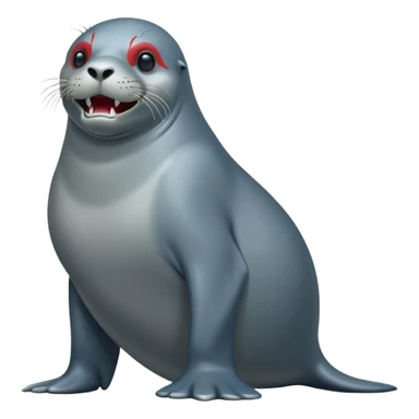 scary grey sea lion full body sticker
