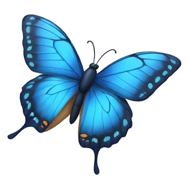 Blue butterfly flying sticker