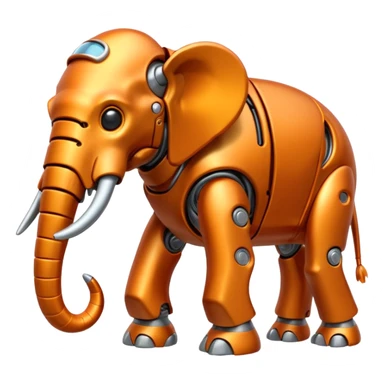 Little completely orange mammouth cyborg sticker