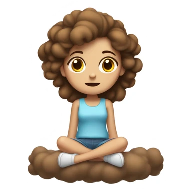 Brown haired Girl dizzy on a cloud  sticker