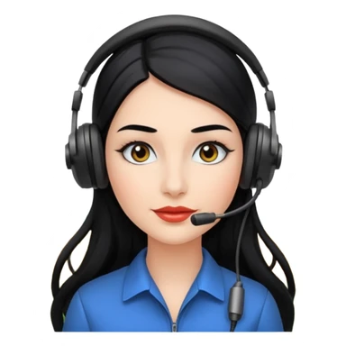 Femme cheveux long noir travaille dans le domaine de l'aéronautique sourcils fournis makeup clean sticker