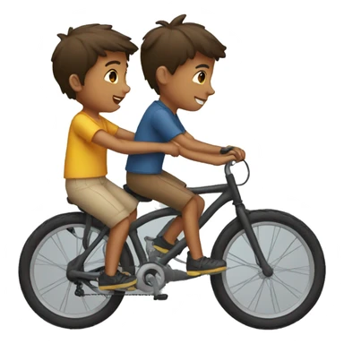Two boys on bike sticker