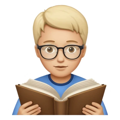 open book for solo reading person sticker