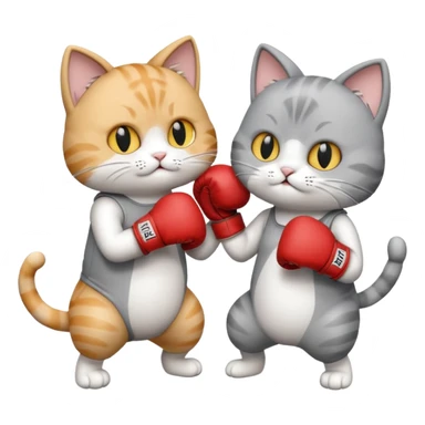 Two cats boxing sticker