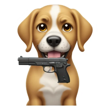 dog with a gun sticker