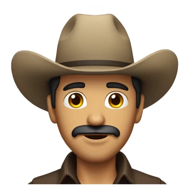 mexican guy with black hair and cowboy hat and slight mustache  sticker