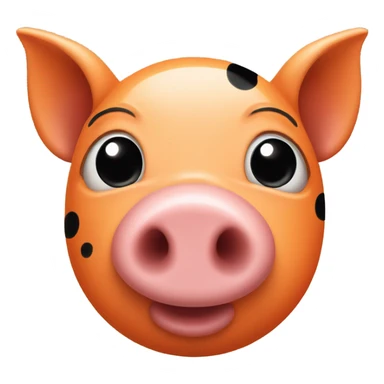 Orange pig with black spots turned up nose  sticker