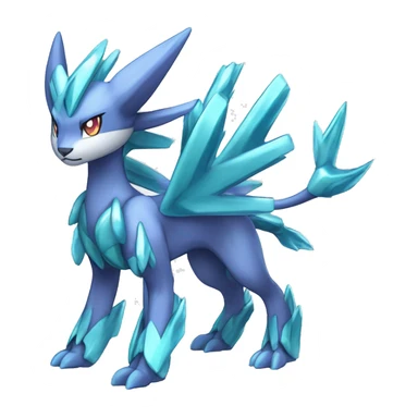  cool edgy shiny colorful Suicune-Dialga-Fakemon full body sticker