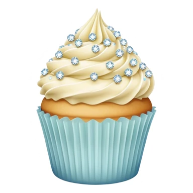 vanilla cupcake with vanilla frosting and crystal sprinkles sticker