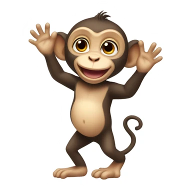 Baby monkey waving sticker