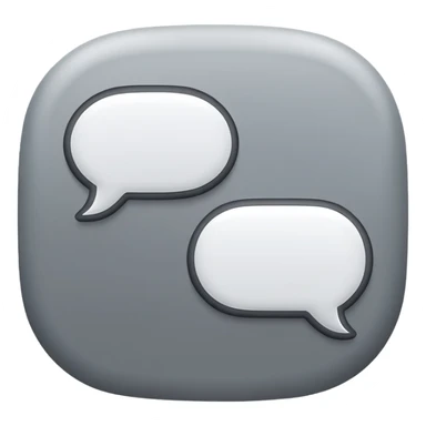Simple grey chat bubble, messaging icon sticker