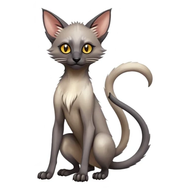 Colorful exotic tropical shiny Fantasy-Siamese-Fakémon-Lykoi-feline-hybrid (full body) sticker