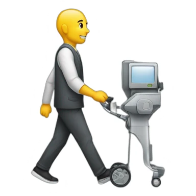 men walking in a machine sticker