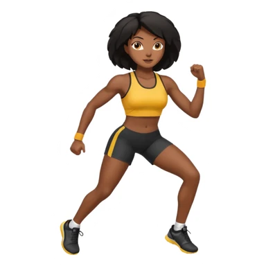 Femme noire avec cheveux noir et qui fait du sport sticker