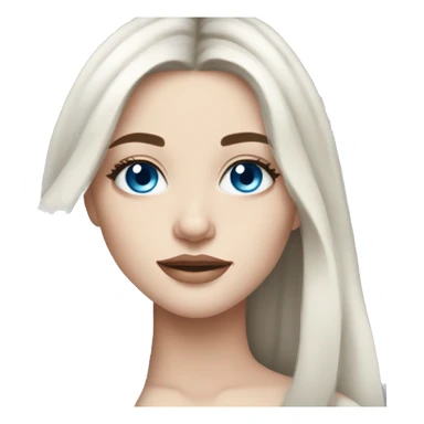 Instagram model girl with long black hair, pale skin and pretty blue eyes sticker