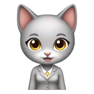 Female cute kitty business dress sticker