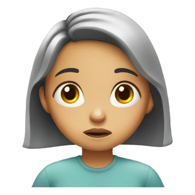 worried little girl sticker