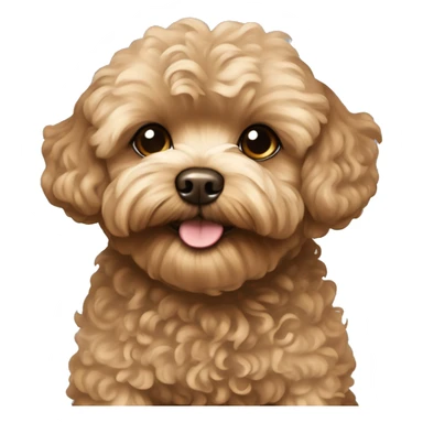 brown maltipoo with curls on the coat sticker