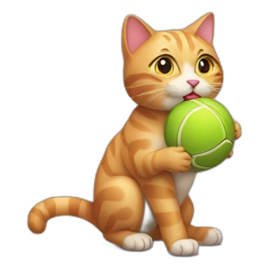 Cat playing with a ball sticker