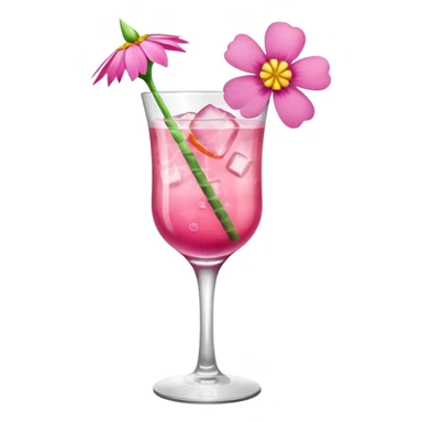 Pink Cocktail with flowers  sticker