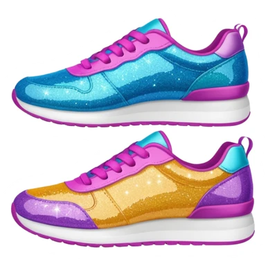 colorful glitter fabric sneakers no brand sticker