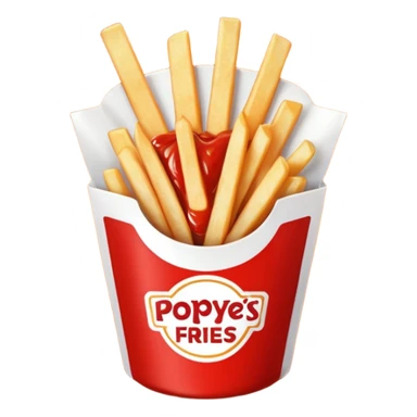 popeyes fries and ketchup sticker