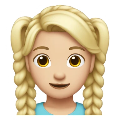 pigtail with blond hair sticker