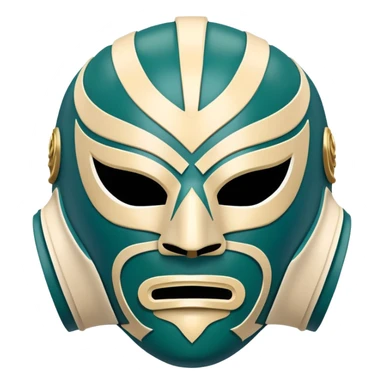 dark green, cream, and Carolina blue luchador mask sticker