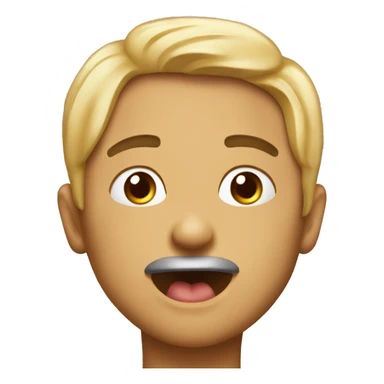 Raised eyebrows sticking tongue out ￼ sticker