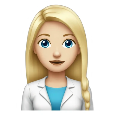 Blood test Girl with blond hair and blue eye sticker