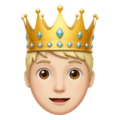 Silly face with a crown sticker