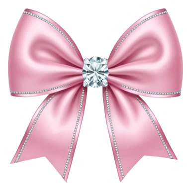 light pink sparkling bow with diamonds sticker
