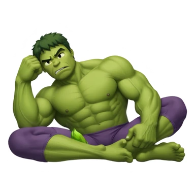 Incredible hulk taking a nap sticker