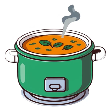 pot of soup with steam rising sticker