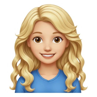 White girl with long wavy hair sticker